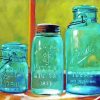 Blue Mason Jars paint by number