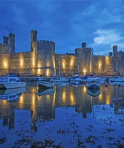 Caernarfon Castle At Night paint by number