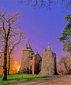 Castell Coch At Sunrise paint by number