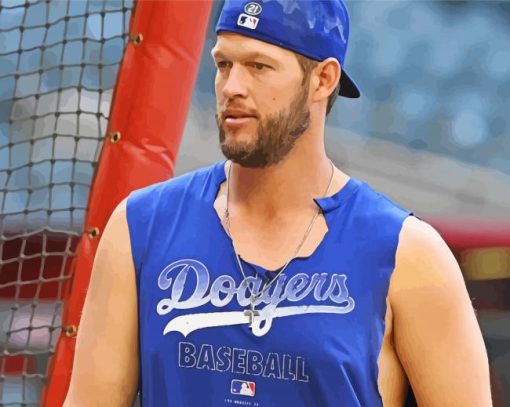 Clayton Kershaw Baseball Player paint by number