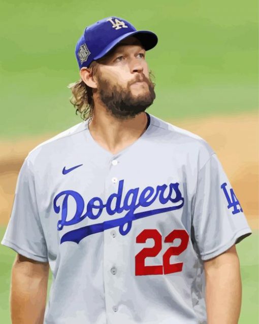 Clayton Kershaw Baseballer paint by number