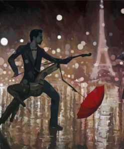 Dancing In The Rain In Paris paint by number