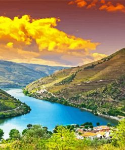 Douro Valley With Sunset View paint by number