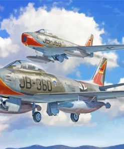 F86 Sabre Jet Fighters paint by number