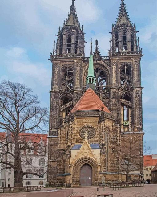 Germany Meissen Cathedral paint by number