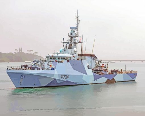 HMS Spey British Navy Ship paint by number