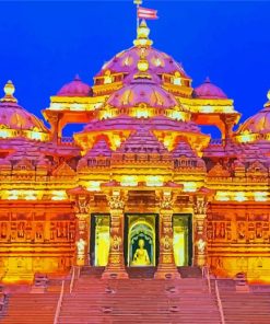 Hindu Temple Akshardham paint by number