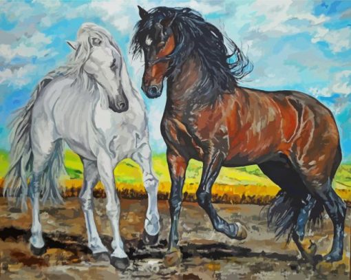 Horse Couple Art paint by number