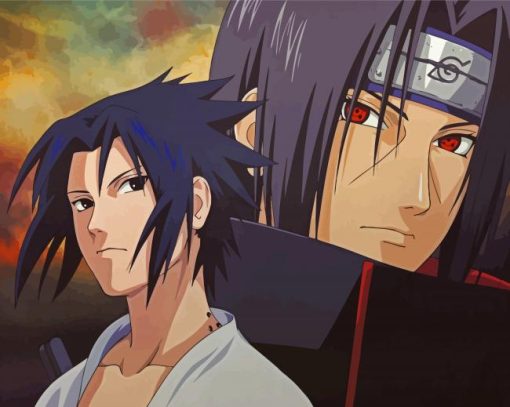 Itachi And Sasuke Baruto paint by number
