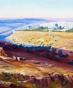 Jerusalem From The Mount Of Olives by Edward Lear paint by number