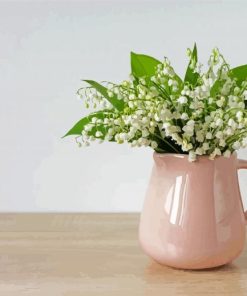 Lilies In Pink Jug paint by number