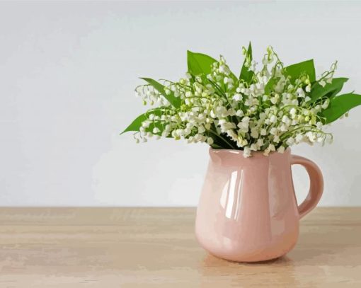 Lilies In Pink Jug paint by number