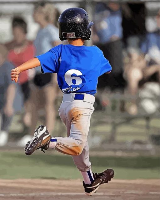 Little Boy Playing Baseball paint by number