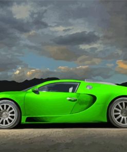 Luxury Bugatti Green Car paint by number