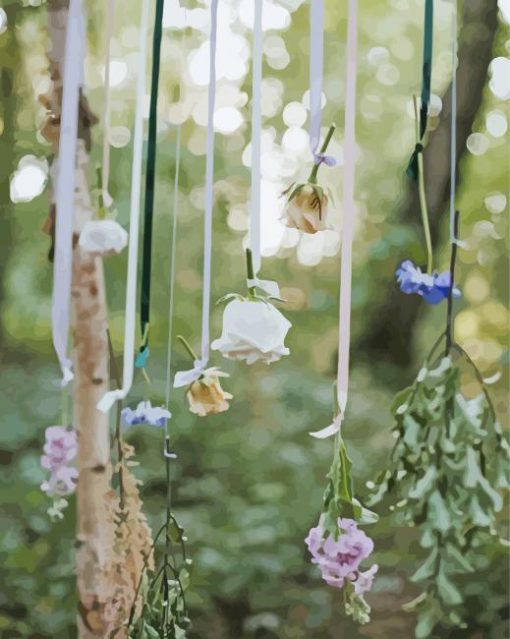 Modern Greenery Hanging Flowers paint by number