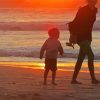 Mother And Son On Beach paint by number