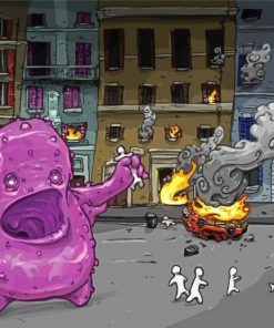 Purple Monster paint by number