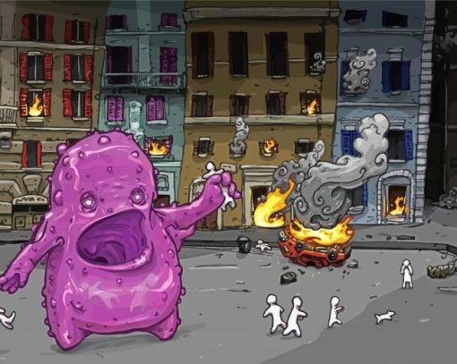 Purple Monster paint by number