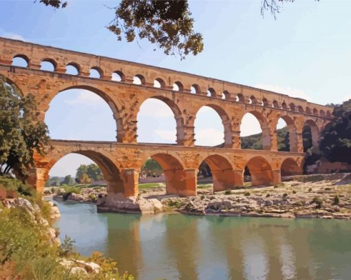 Roman Aqueduct Bridge paint by number