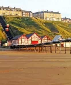 Saltburn Beach paint by number