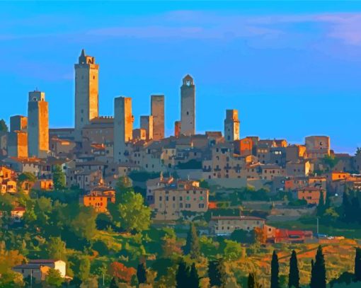 San Gimignano paint by number