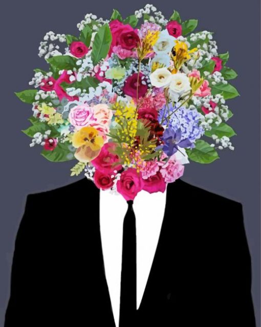 Spring Flowers Man Head paint by number