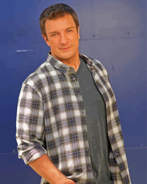 The Actor Nathan Fillion paint by number