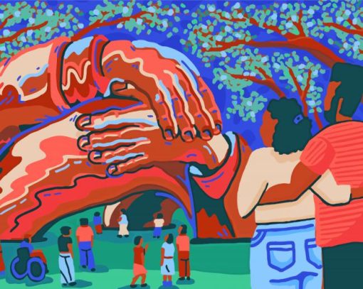 The Embrace Sculpture Boston paint by number