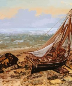 The Fishing Boat Gustave Courbet paint by number