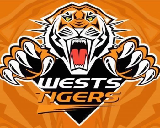 Wests Tigers NRL Logo paint by number