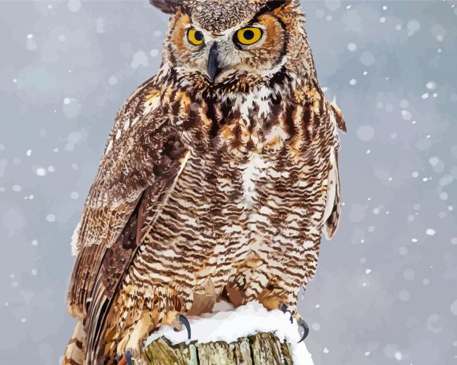 Aesthetic Horned Owl paint by number