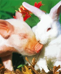 Aesthetic Pig And Rabbit paint by number