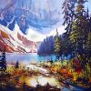 Aesthetic Rawson Lake Alberta Art paint by number