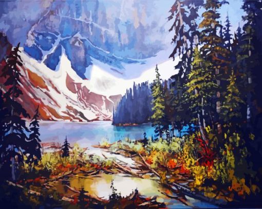 Aesthetic Rawson Lake Alberta Art paint by number