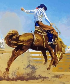 Aesthetic Bucking Bronco Art paint by number