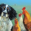 Aesthetic Dog With Chickens paint by number