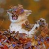 Aesthetic Lion Cup In Leaves paint by number