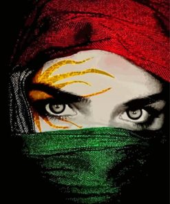 Aesthetic Monochrome Kurdish Eyes paint by number