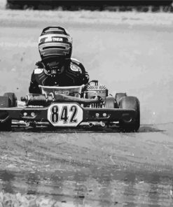 Black And White Go Kart paint by number