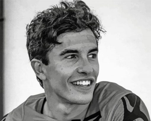 Black And White Marc Marquez paint by number