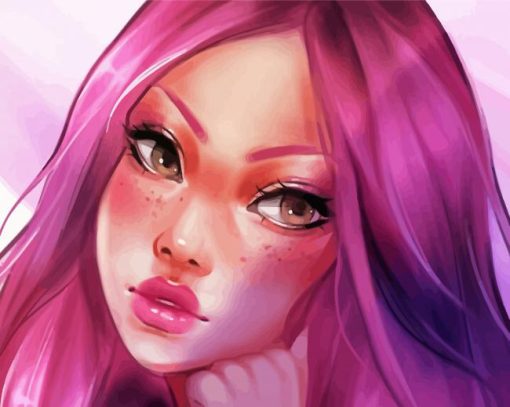 Cute Pink Girl paint by number