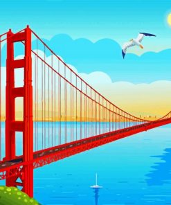 Golden Gate Bridge Across Strait San Francisco paint by number