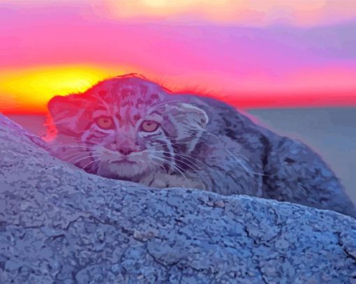 Manul At Sunset paint by number