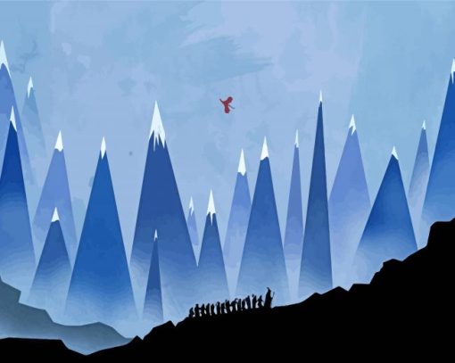 Mountains Abstract Silhouette paint by number