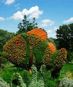 Topiary Fish Plant paint by number