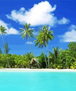 Tropical Beach Scene paint by number