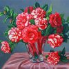 Vase With Pink Camellia Flowers paint by number