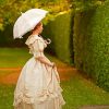 Victorian Woman Holding A Parasol paint by number