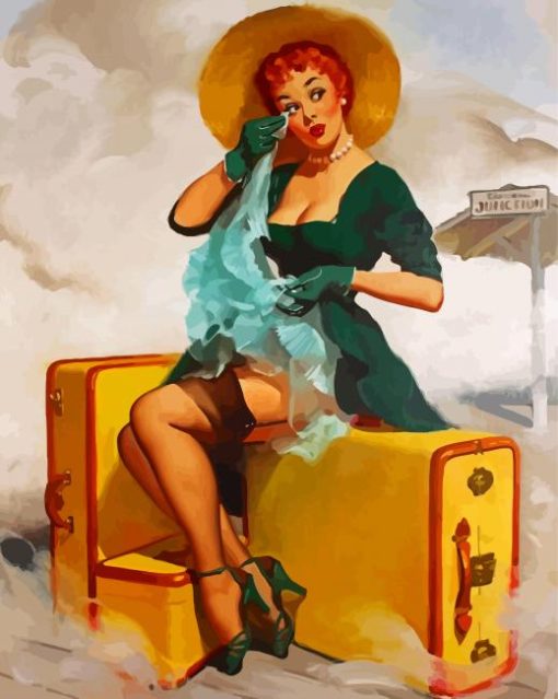 Vintage Woman Gil Elvgren paint by number