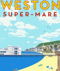 Weston Super Mare Beach Poster paint by number